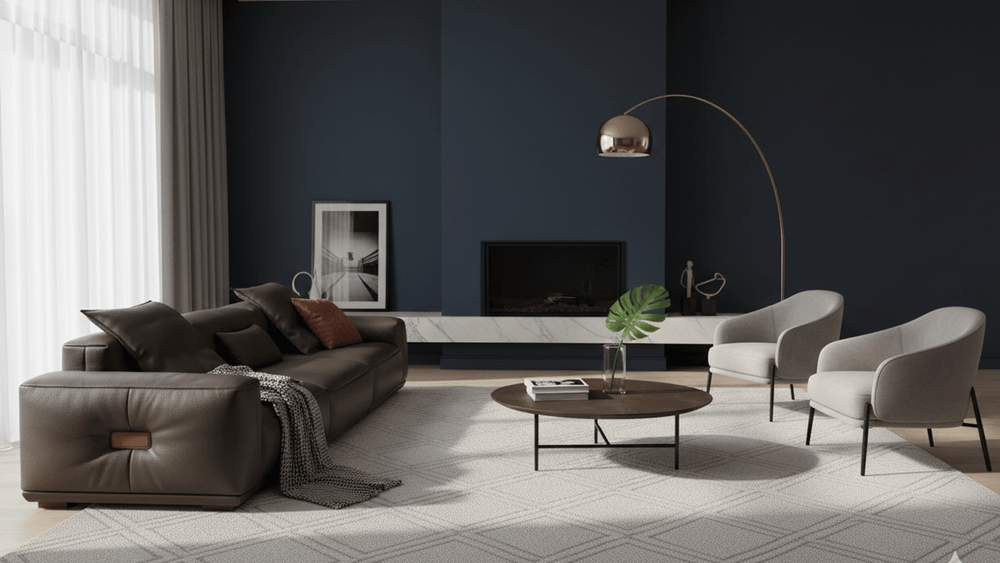 Hidecraft Deep Gray Leather 3-Seater Sofa-5