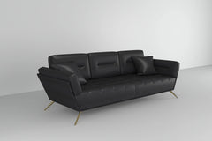 Customizable Postmodern Black Leather Sofa-2