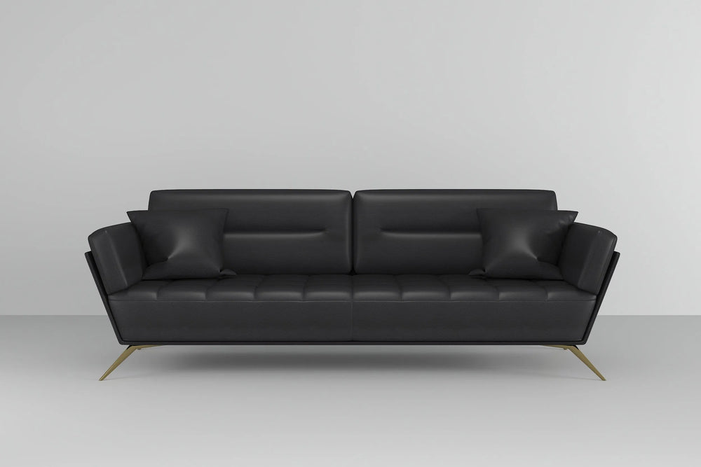 Customizable Postmodern Black Leather Sofa-1