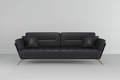 Customizable Postmodern Black Leather Sofa-1