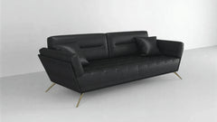 Modern Luxe Black Leather Sofa