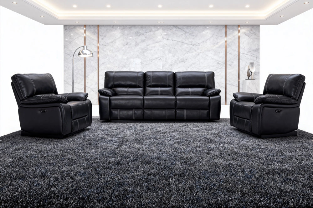 Customizable Reclining Leather Sofa-6