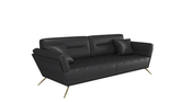 Postmodern Black Leather Sofa