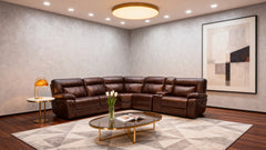 Customizable Leather Corner Reclining Sofa-8