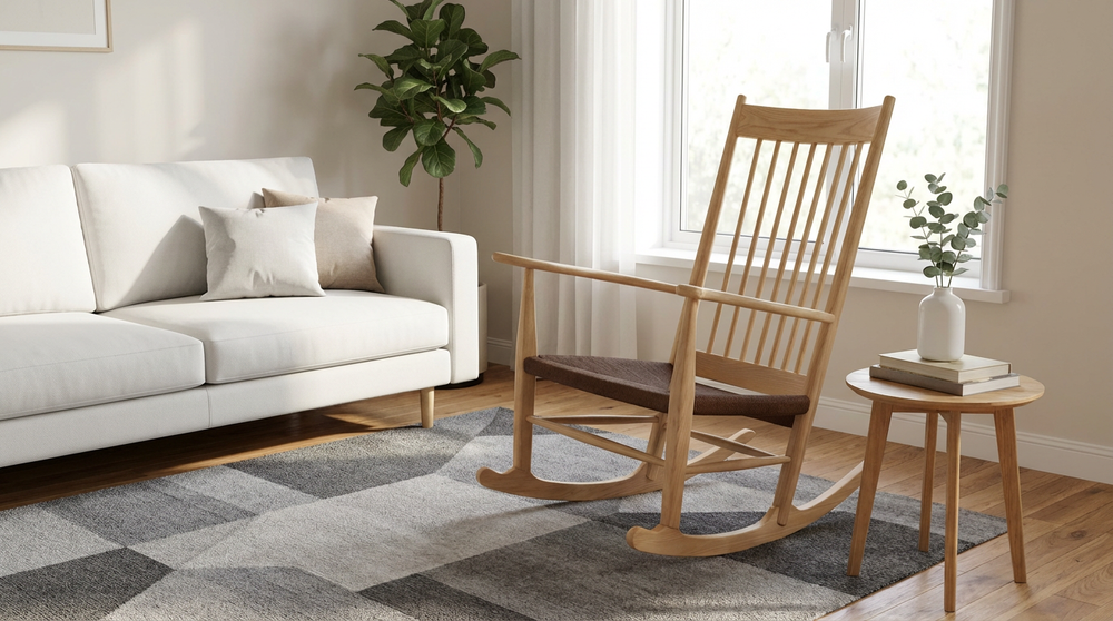 Natural Wood Rocking Chair-4