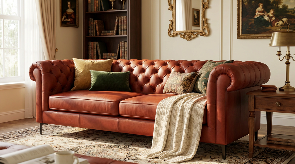 Classic 4-Seat Chesterfield Sofa -6