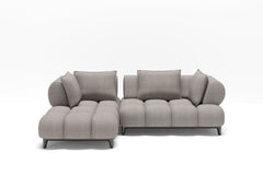 Customizable Modern Grey Modular Sofa with Cushions-1