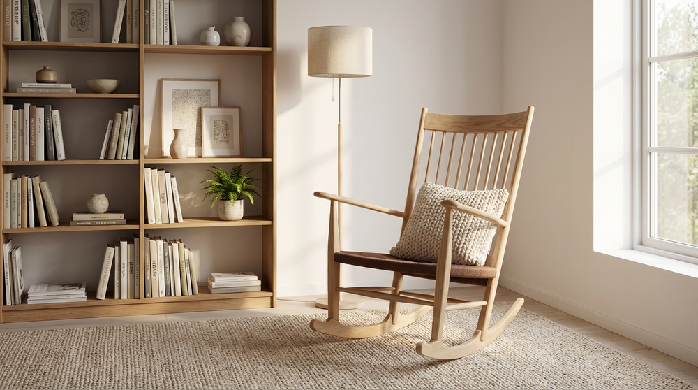Natural Wood Rocking Chair-5