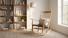 Natural Wood Rocking Chair-5