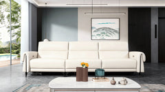 Premium White Leather Sofa