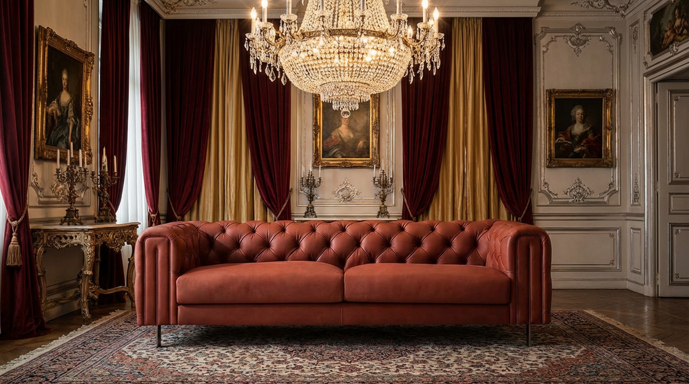 Classic 4-Seat Chesterfield Sofa -9