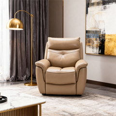 Luxurious Leather Recliner Chair with Adjustable Headrest-4