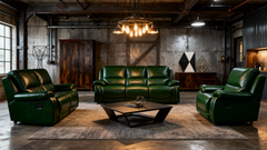 Functional Reclining Leather Sofa