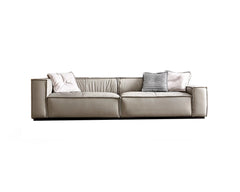 Napa Leather Solid Wood Down-Filled 4-Seater Sofa-4