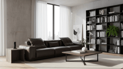 Hidecraft Deep Gray Leather 3-Seater Sofa-4