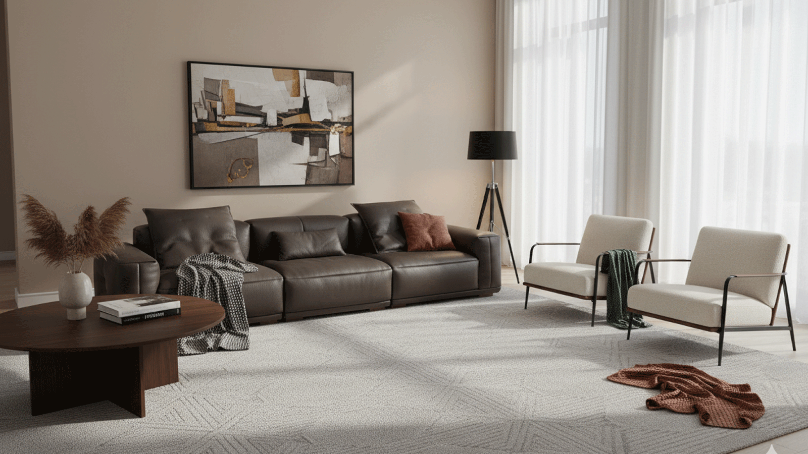 Hidecraft Deep Gray Leather 3-Seater Sofa-7