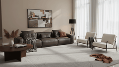 Hidecraft Deep Gray Leather 3-Seater Sofa-7