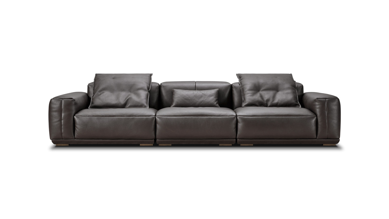 Hidecraft Deep Gray Leather 3-Seater Sofa-1