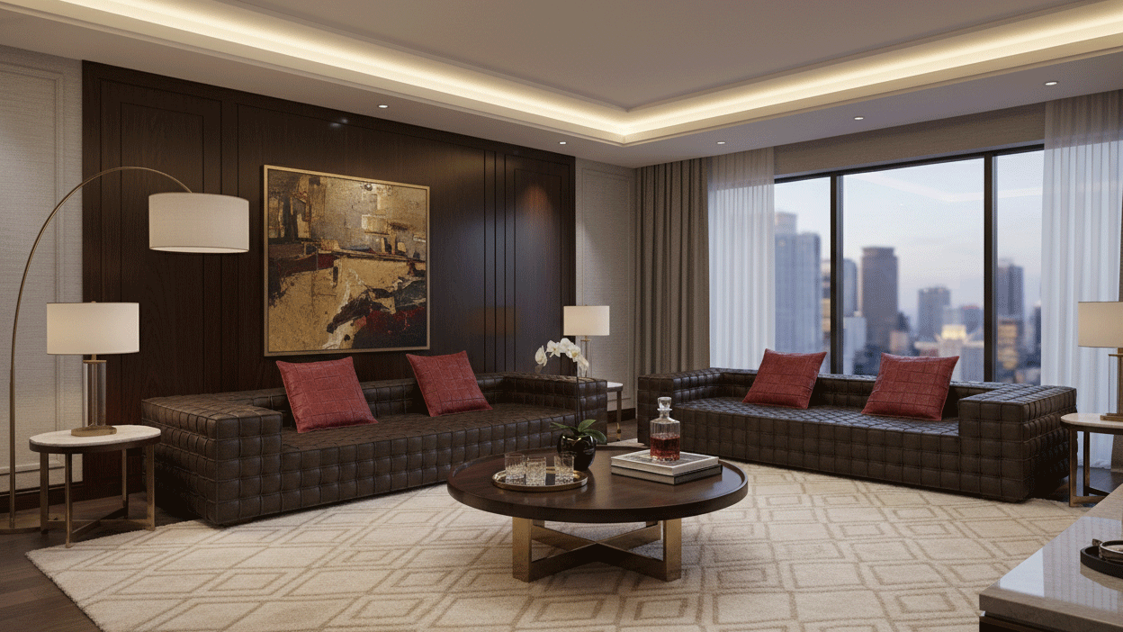 Hidecraft Woven Grain Leather Sofa-4