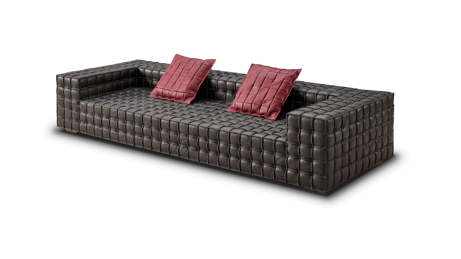 Hidecraft Woven Grain Leather Sofa-3