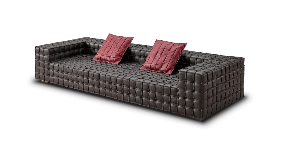 Hidecraft Woven Grain Leather Sofa-3