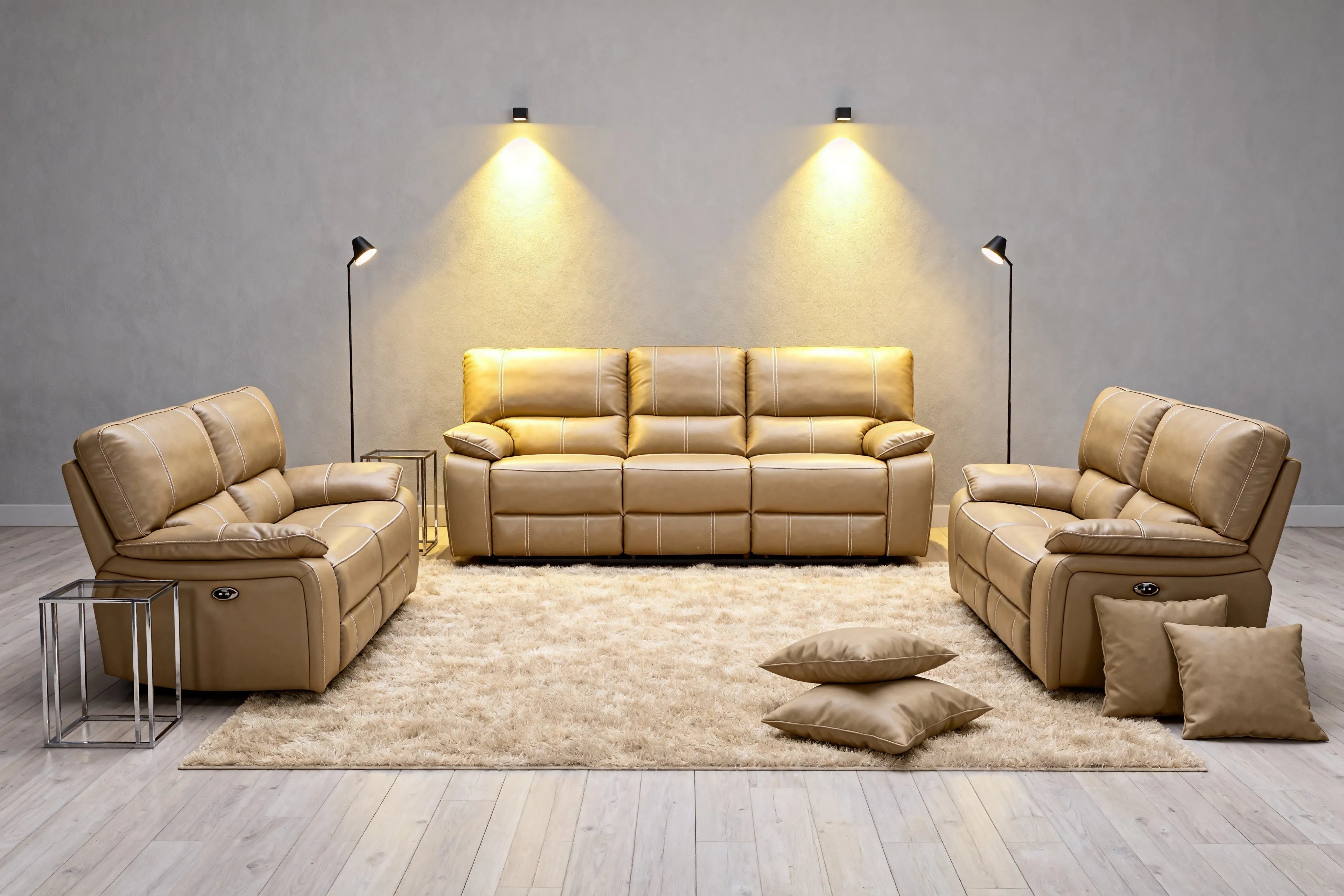 Customizable Reclining Leather Sofa