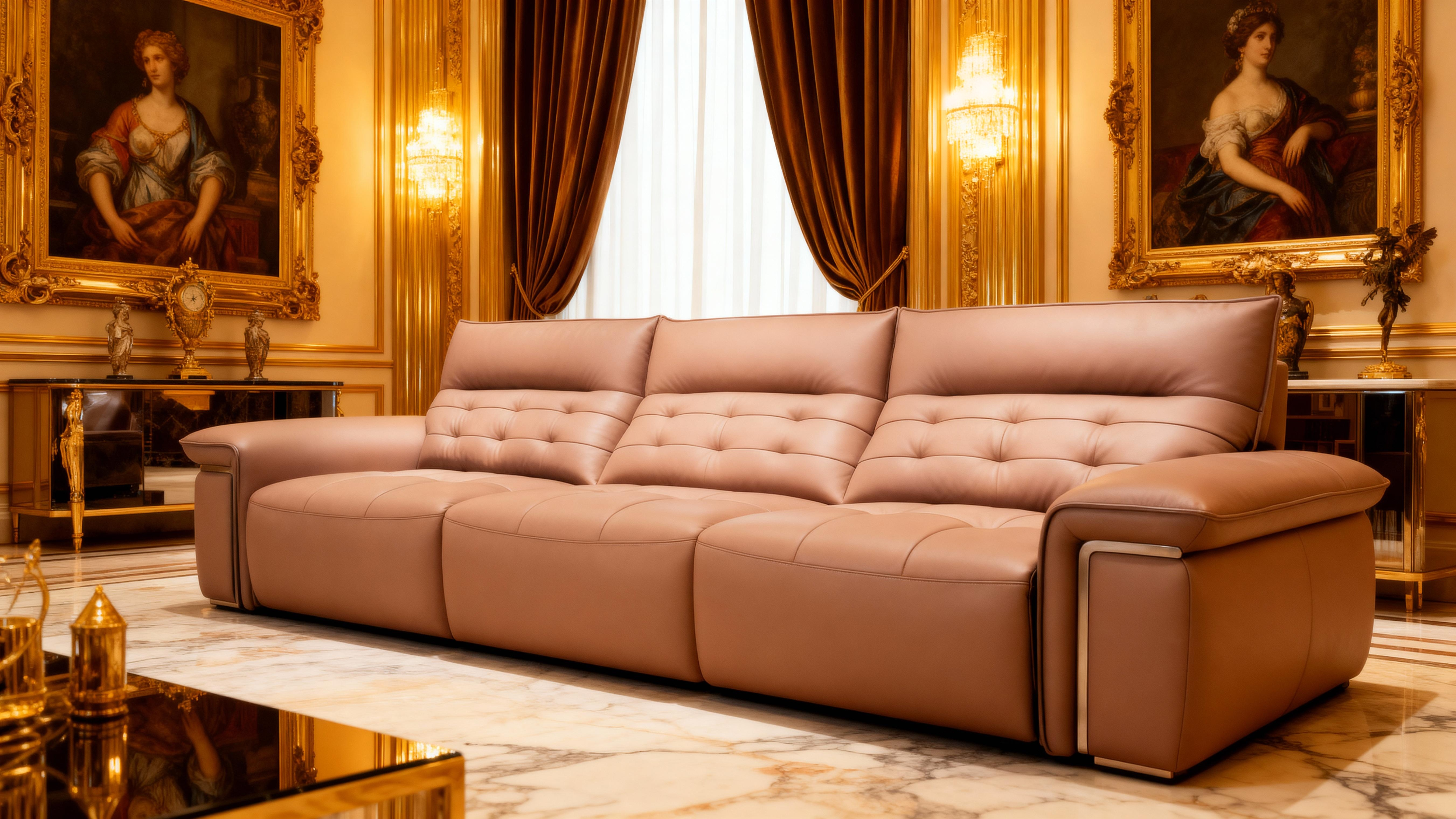 Modern Leather Sofa Set with Adjustable Recliners-9