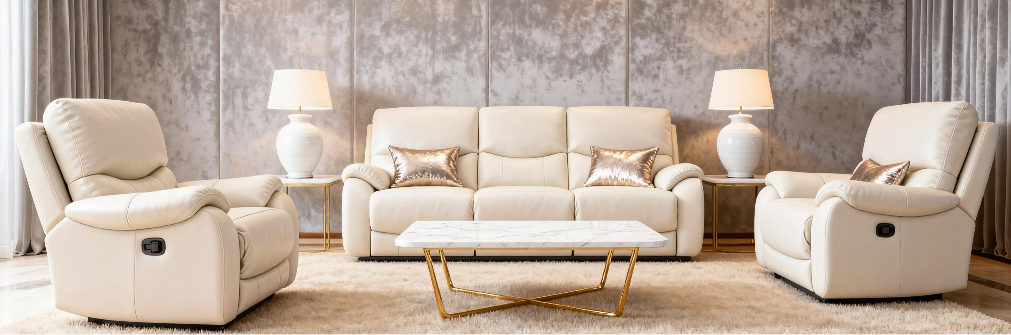 Luxury Custom Leather Reclining Sofa