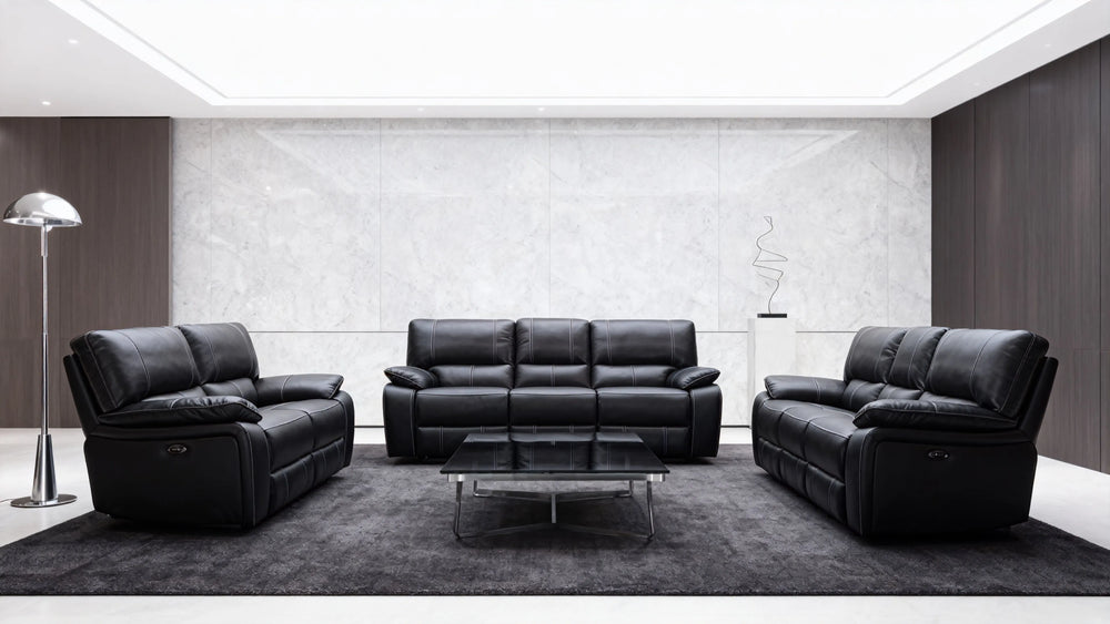 Customizable Reclining Leather Sofa-1
