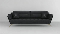 Modern Luxe Black Leather Sofa