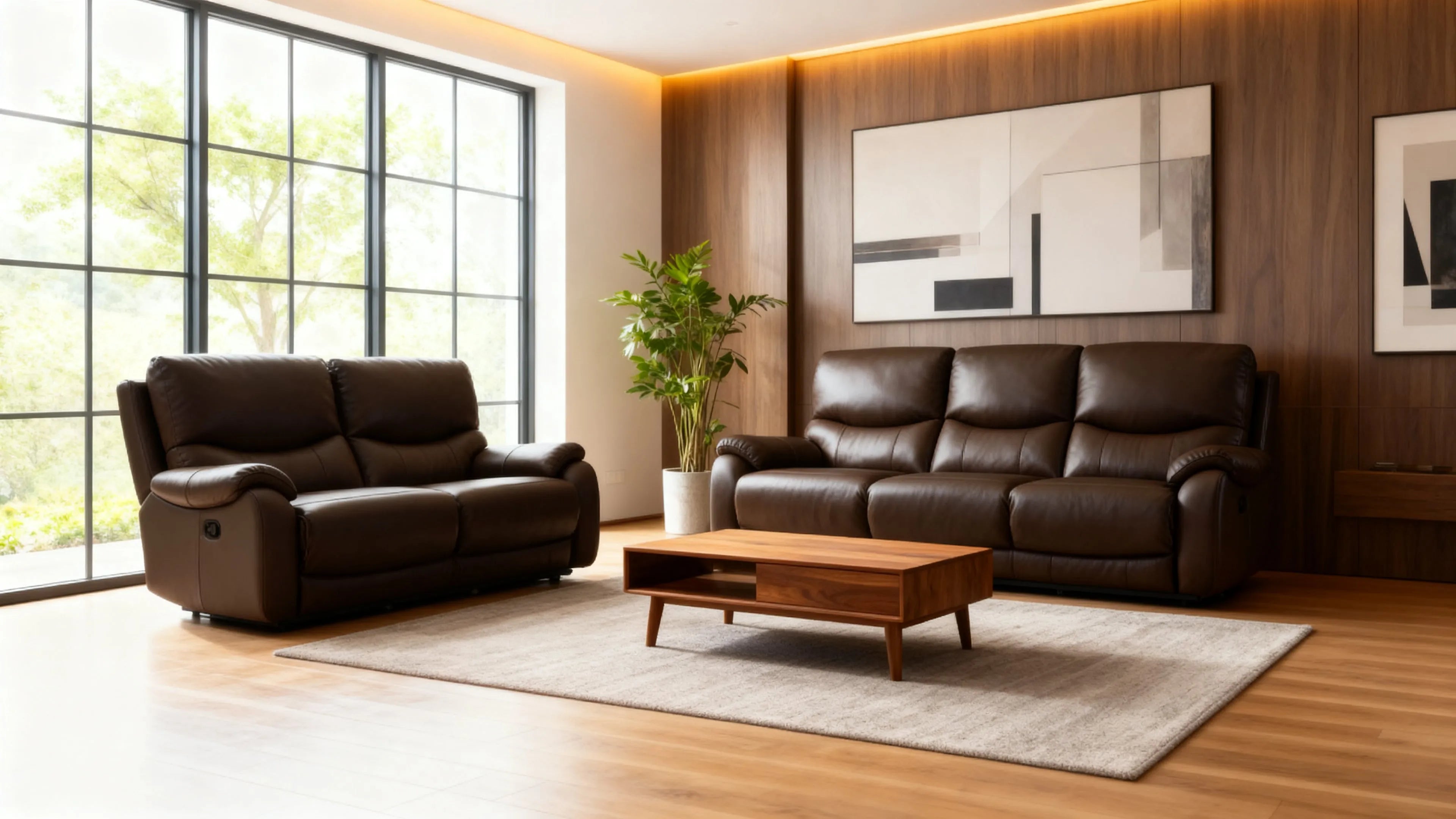 Luxury Custom Leather Reclining Sofa