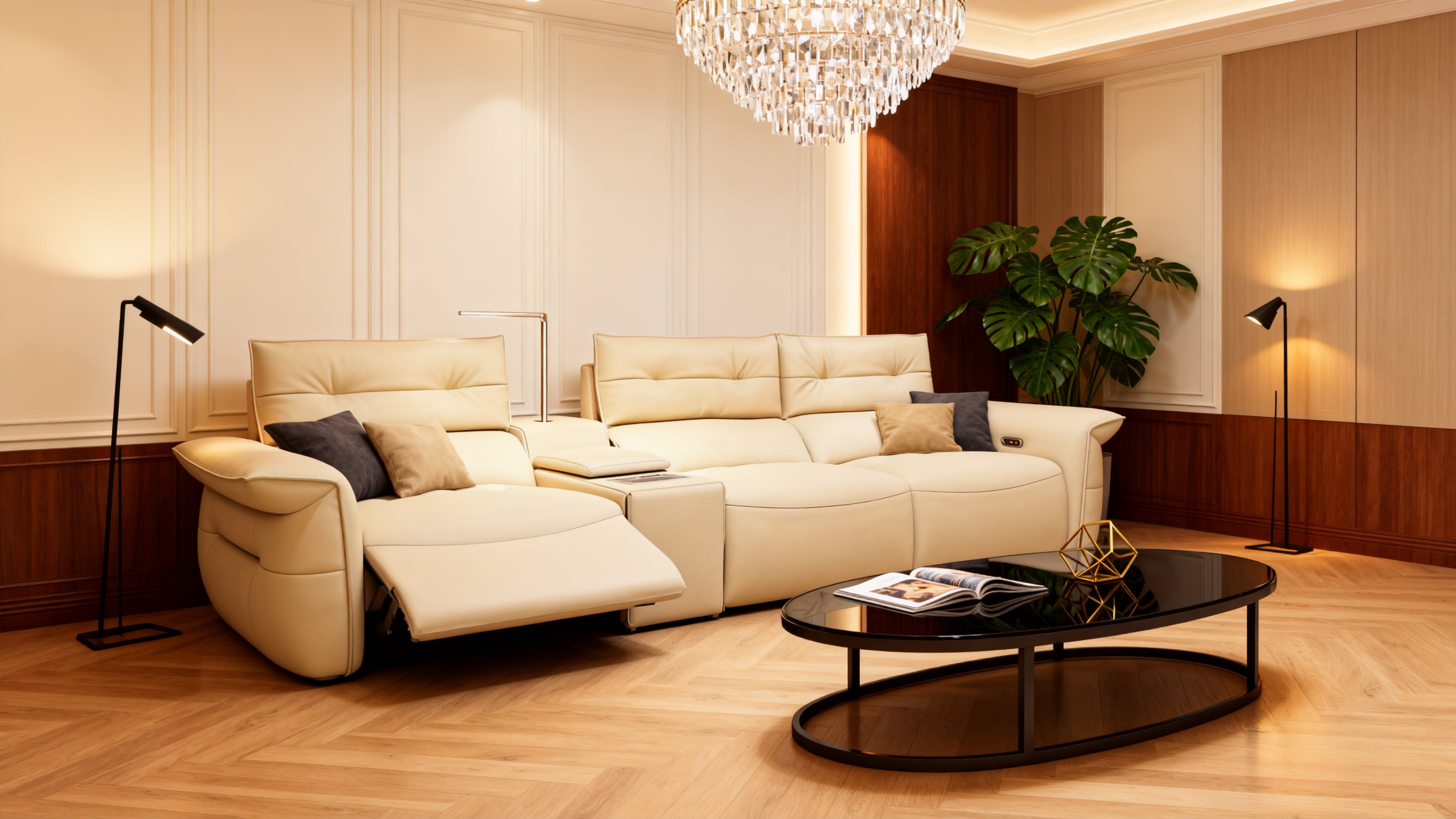 Modern Leather Recliner Sofa-10