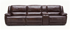 Premium Brown Leather Reclining Sofa