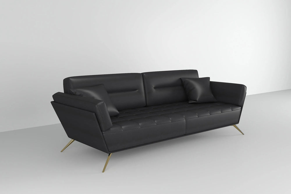 Customizable Postmodern Black Leather Sofa-3