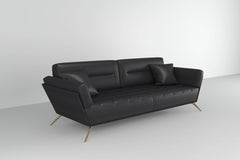 Customizable Postmodern Black Leather Sofa-3