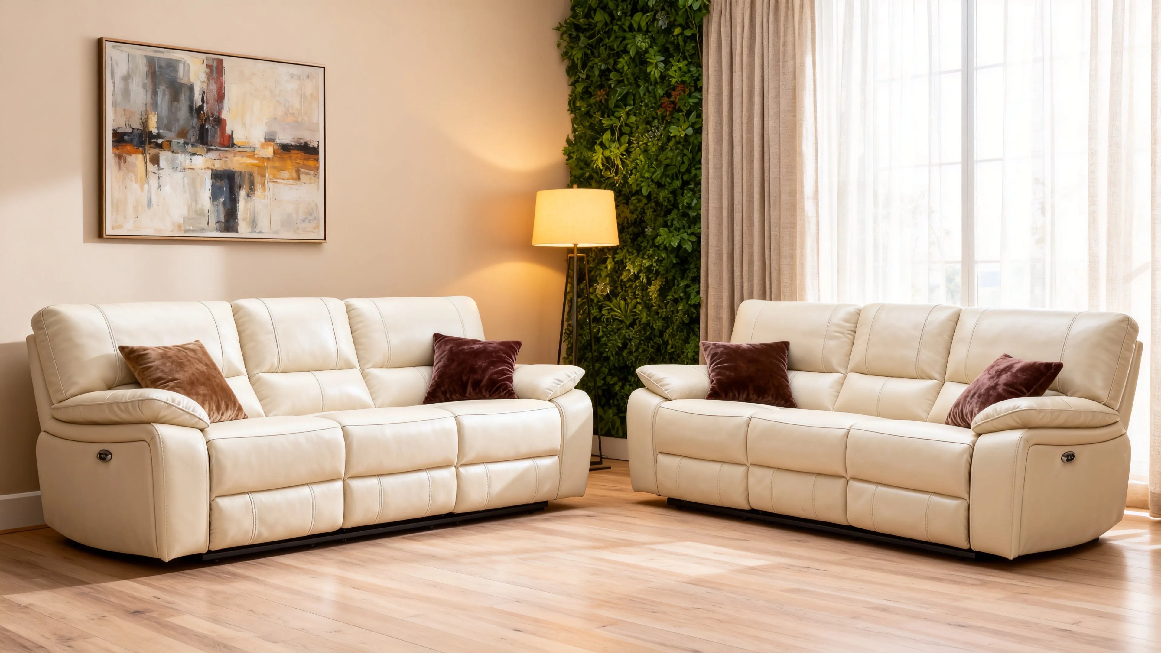 Customizable Reclining Leather Sofa
