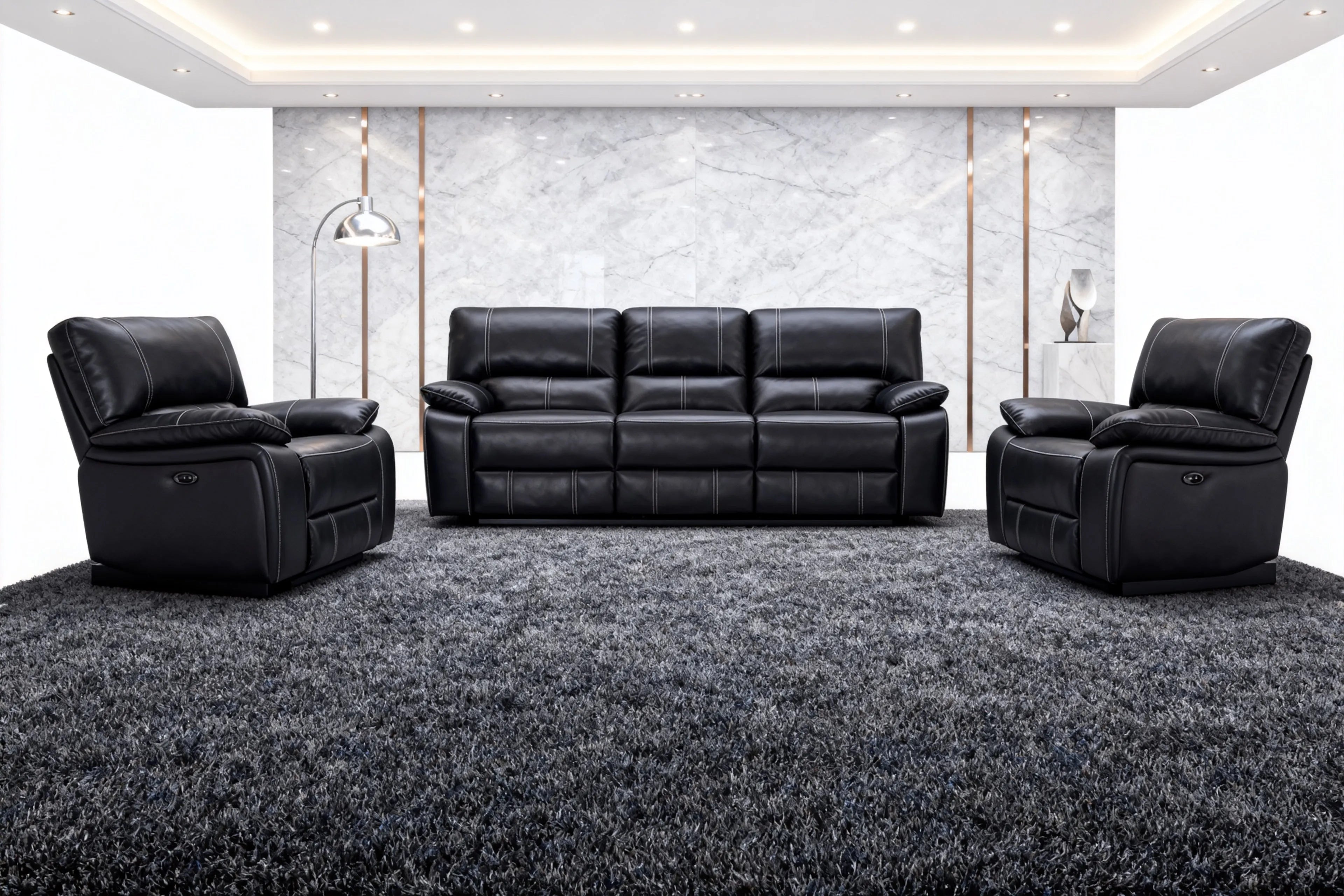 Customizable Reclining Leather Sofa-6
