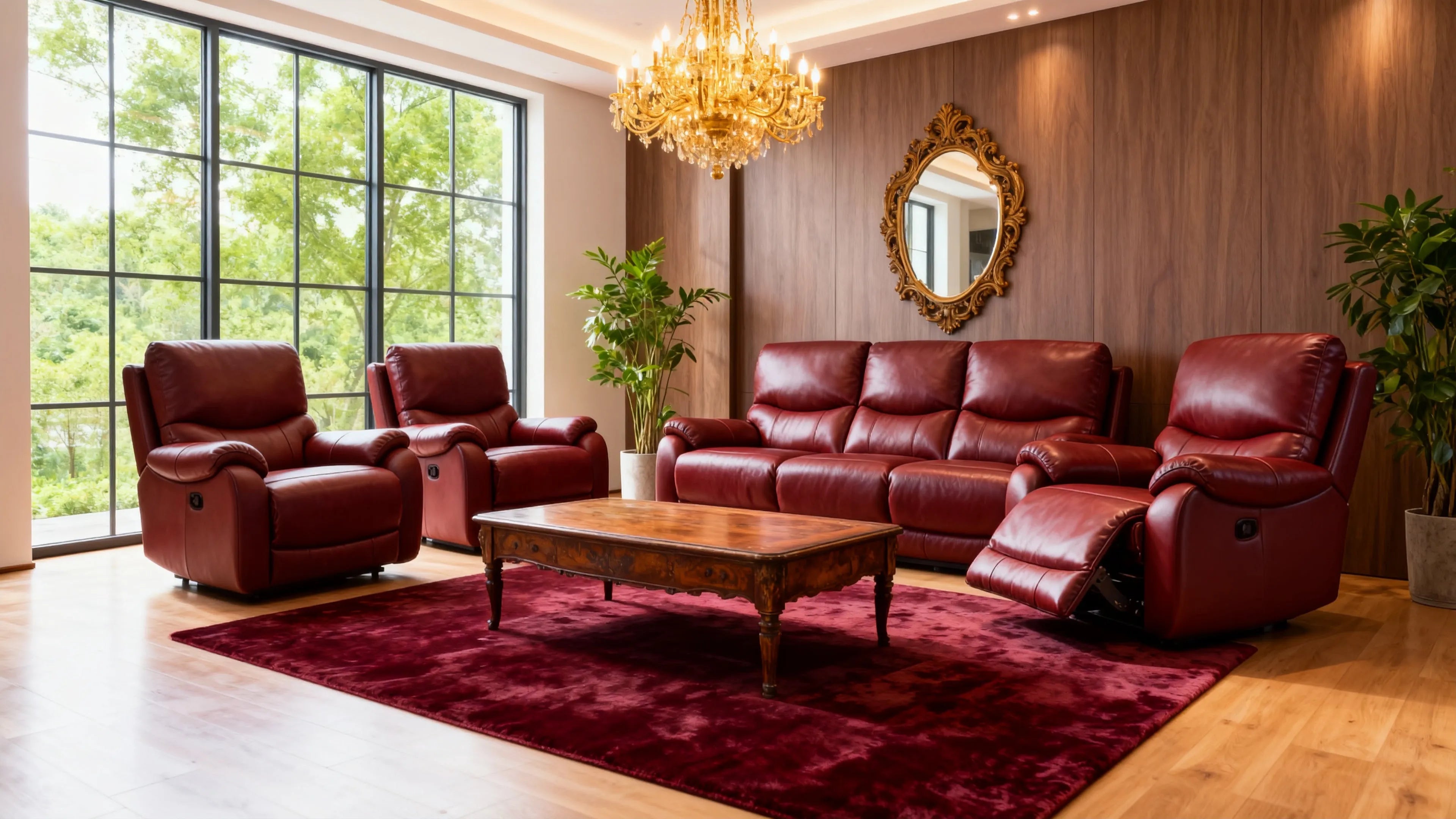 Luxury Custom Leather Reclining Sofa