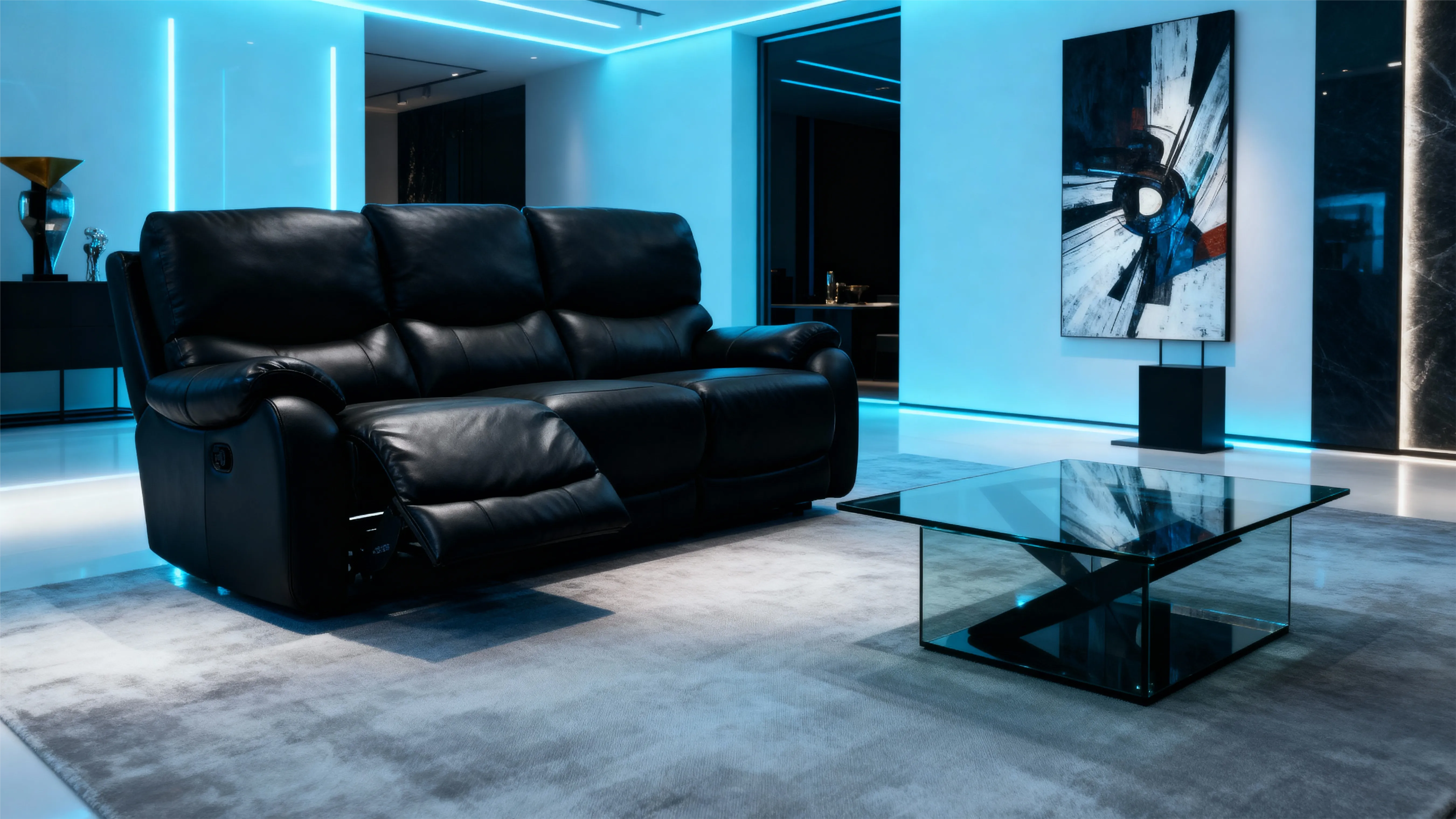 Luxury Custom Leather Reclining Sofa