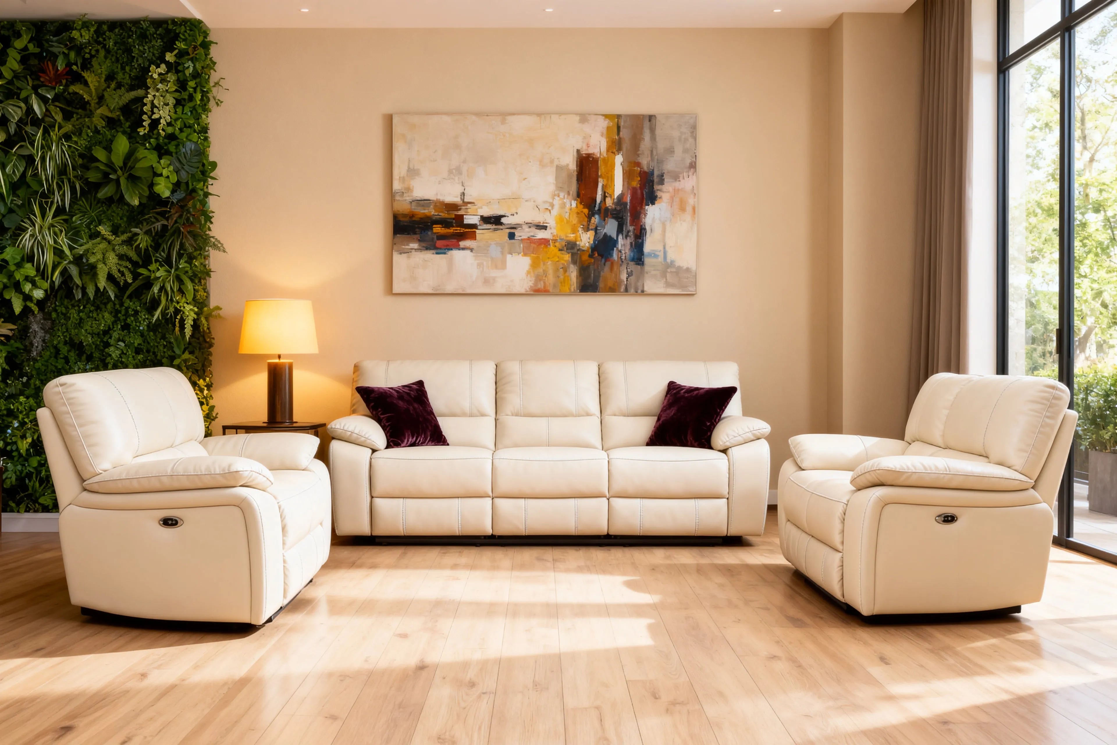 Customizable Reclining Leather Sofa