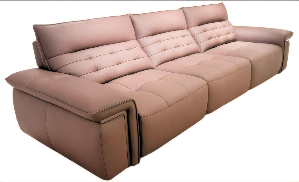 Modern Leather Sofa Set with Adjustable Recliners-1