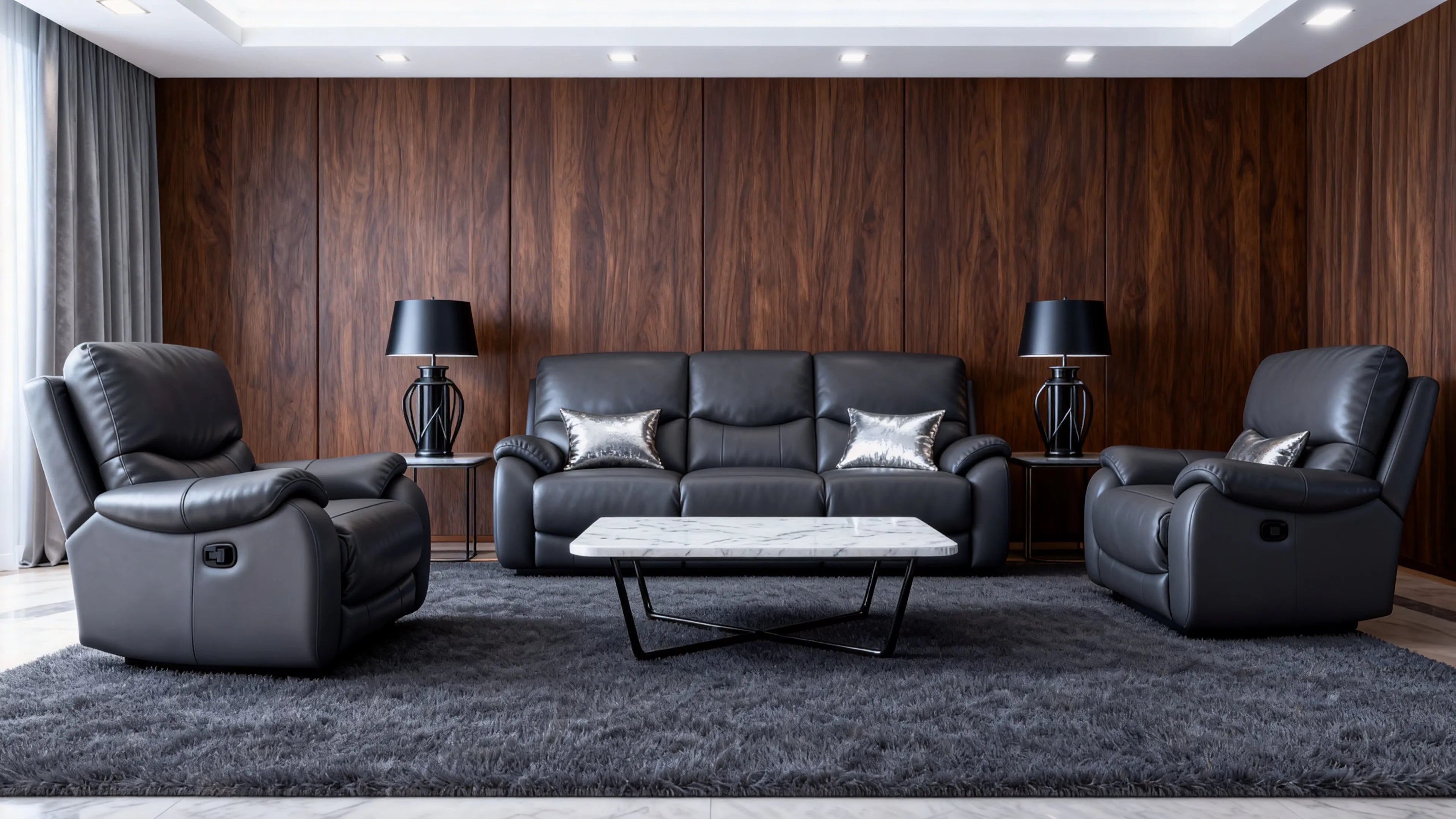 Luxury Custom Leather Reclining Sofa