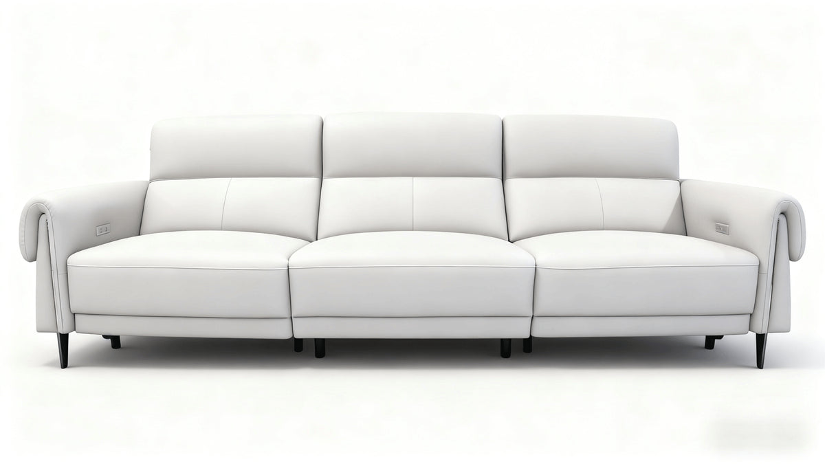 Premium White Leather Sofa