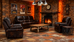 Modern Leather Lounge Set-11