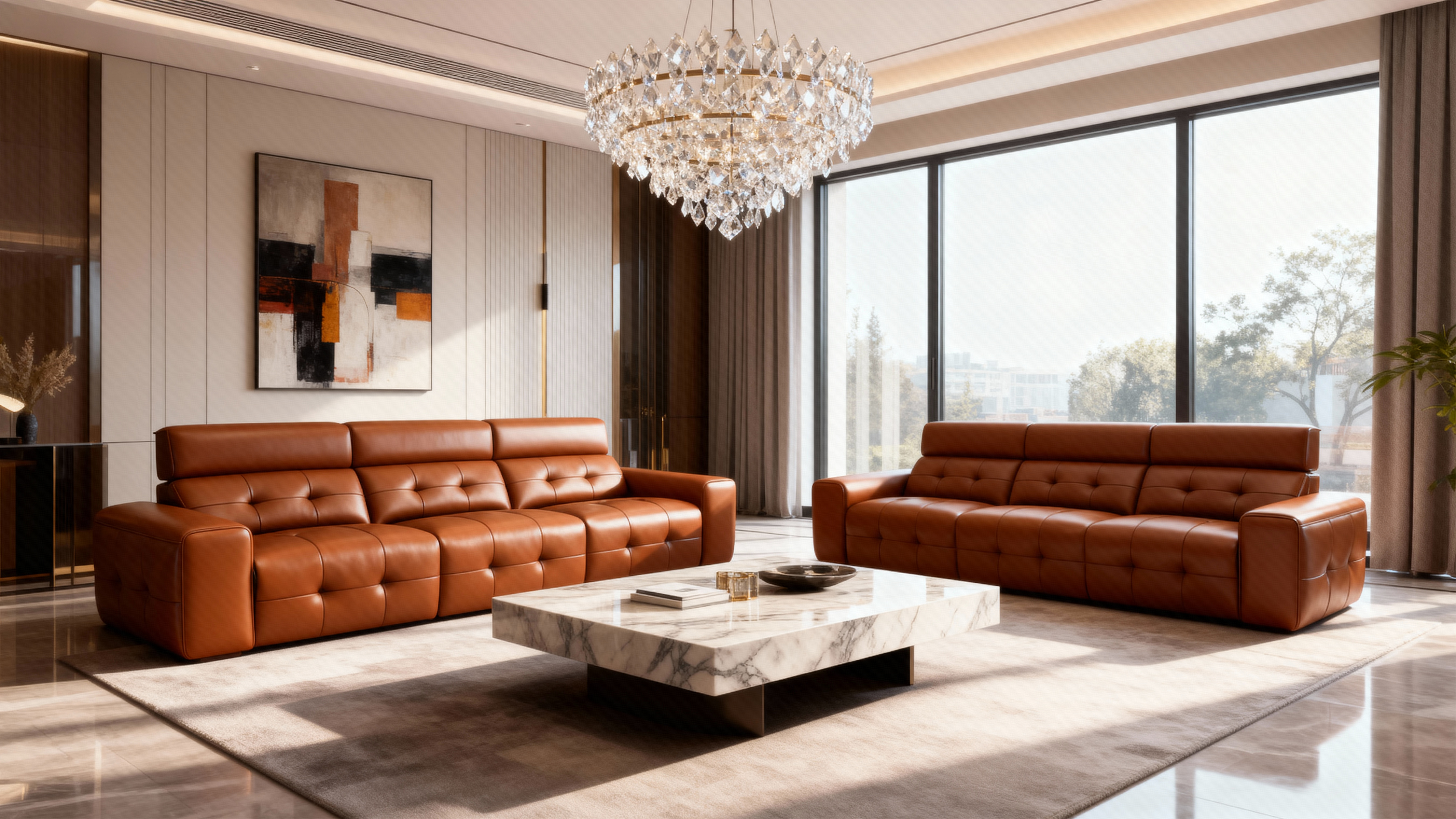 Luxurious Leather Sofa with Modern Design-12