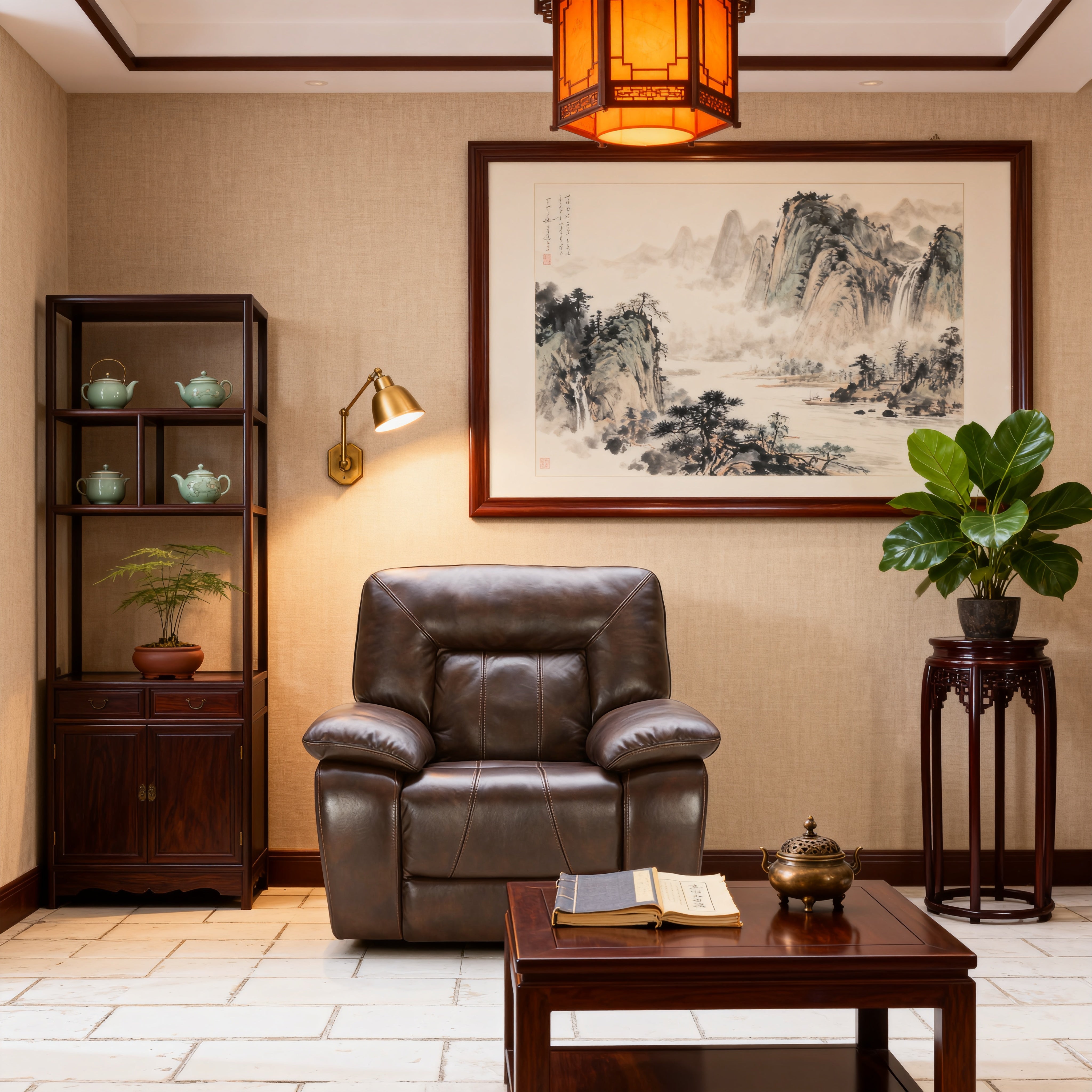 Customizable  Leather Corner Reclining Sofa-9