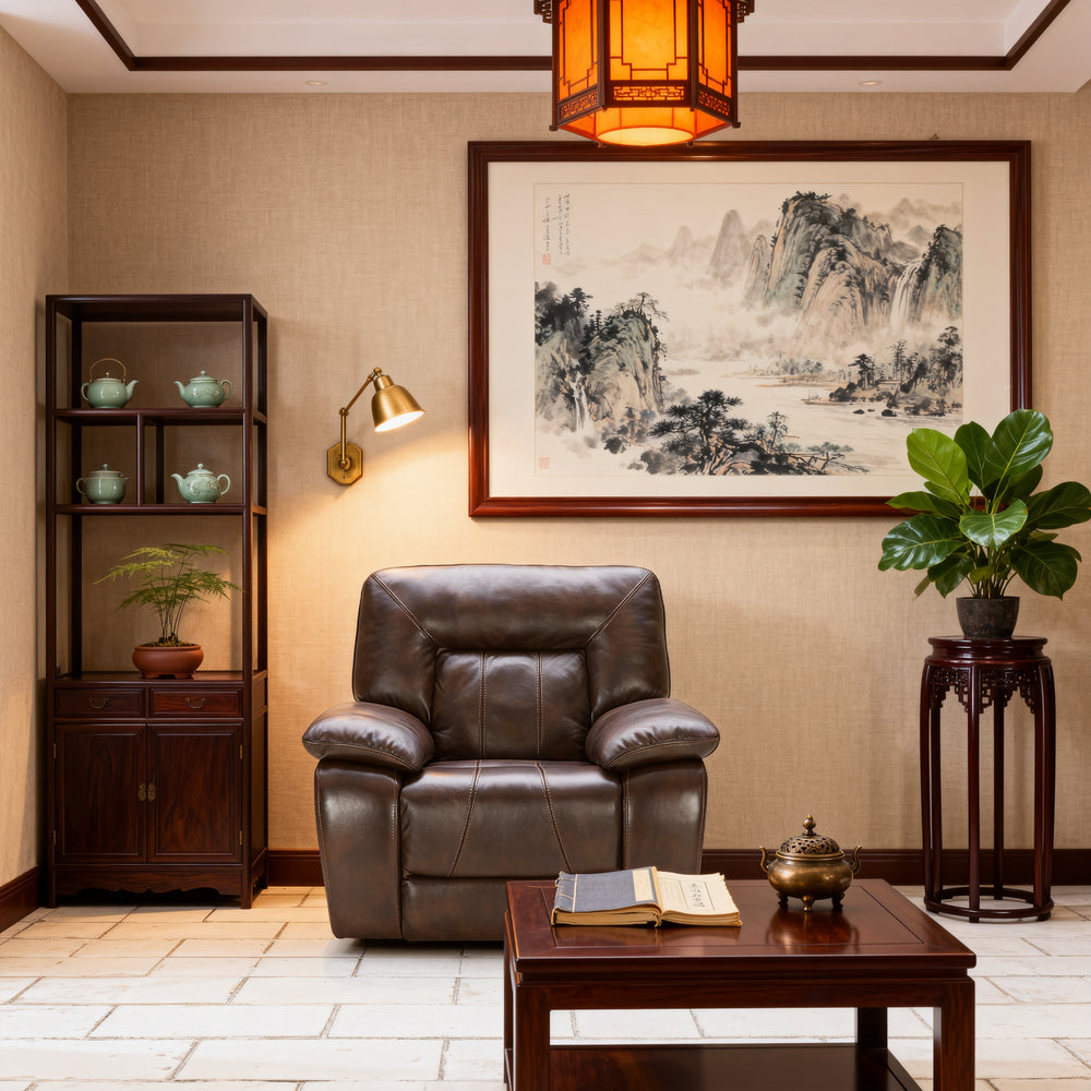 Customizable  Leather Corner Reclining Sofa-9