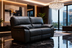 Customizable Reclining Leather Sofa-3