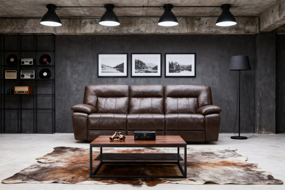 Customizable  Leather Corner Reclining Sofa-7