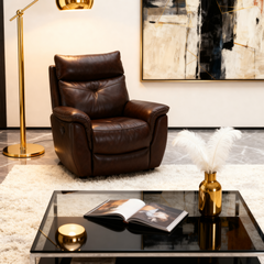 Luxurious Leather Recliner Chair with Adjustable Headrest-1